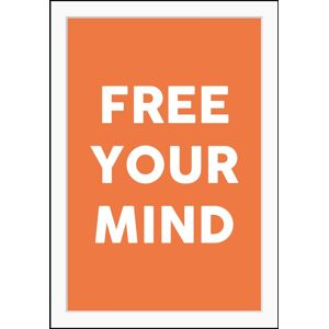 queence Bild »FREE YOUR MIND«, Sprüche & Texte orange Größe