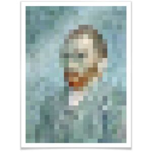 Wall-Art Poster »Pixel Portrait van Gogh Bildnis«, Person, (1 St.) bunt Größe