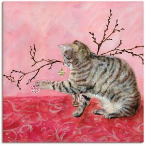 Artland Leinwandbild »Katzenspiel«, Haustiere, (1 St.) pink Größe