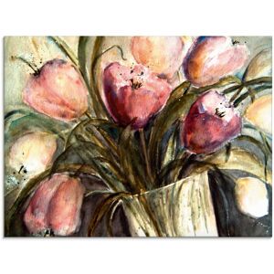 Artland Glasbild »Lila Tulpen in Vase«, Blumen, (1 St.) lila Größe