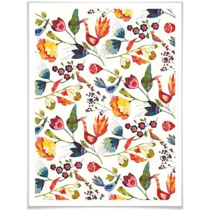 Wall-Art Poster »Märchen Wandbilder Blumen und Vögel«, Vögel, (1 St.) bunt Größe