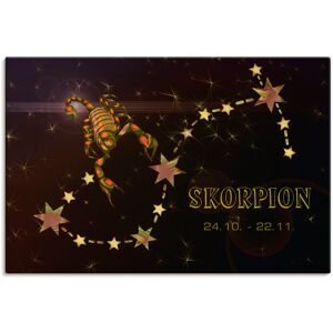 Artland Wandbild »Sternzeichen - Skorpion«, Bilder von Sternzeichen, (1 St.) goldfarben Größe