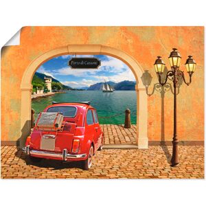 Artland Wandbild »Kleiner italienischer Hafen«, Auto, (1 St.) orange Größe