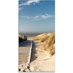 Artland Glasbild »Nordseestrand auf Langeoog - Steg«, Strand, (1 St.) naturfarben Größe