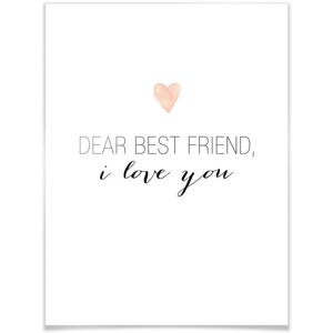 Wall-Art Poster »Zitat Beste Freunde i love you«, Schriftzug, (1 St.) bunt Größe