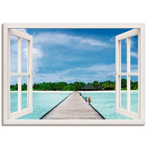 Artland Wandbild »Fensterblick maledivischen Paradies«, Fensterblick, (1 St.) weiss Größe