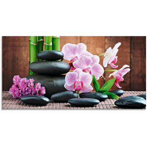 Artland Glasbild »Spa Konzept Zen Steinen Orchideen«, Zen, (1 St.) pink Größe