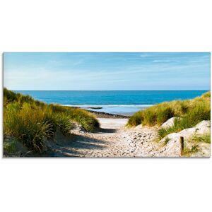 Artland Glasbild »Strand mit Sanddünen und Weg zur See«, Strand, (1 St.) naturfarben Größe