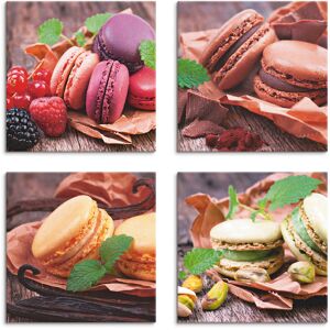 Artland Leinwandbild »Macarons«, Süssspeisen, (4 St.) braun Größe