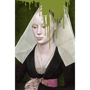 queence Acrylglasbild »Nonne« grün Größe