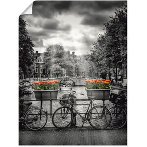 Artland Wandbild »Amsterdam Herengracht & Sonnenstrahlen«, Fahrräder, (1 St.) schwarz Größe