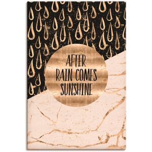 Artland Wandbild »Nach Regen kommt Sonnenschein«, Sprüche & Texte, (1 St.) goldfarben Größe
