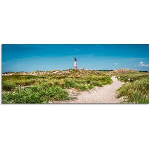 Artland Glasbild »Leuchtturm auf der Insel Amrum«, Gebäude, (1 St.) blau Größe