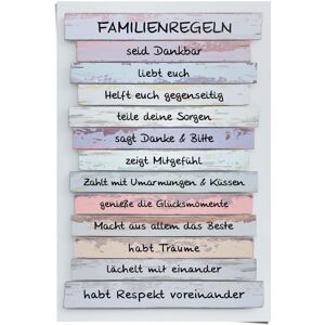 Reinders! Poster »Familienregeln«, (1 St.) rosa Größe