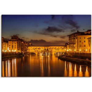 Artland Wandbild »FLORENZ Ponte Vecchio am Abend«, Florenz, (1 St.) orange Größe