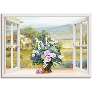 Artland Leinwandbild »Blumenbouquet am weissen Fenster«, Arrangements, (1 St.) weiss Größe