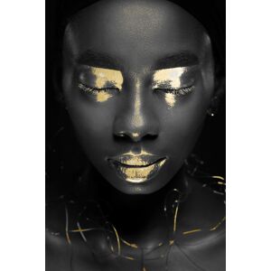 queence Acrylglasbild »Amentet«, Frau, (1 St.) schwarz/goldfarben Größe