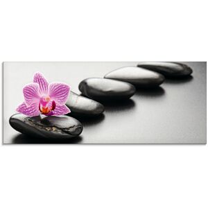 Artland Glasbild »Spa-Konzept mit Zen Steinen und Orchidee«, Zen, (1 St.) grau Größe