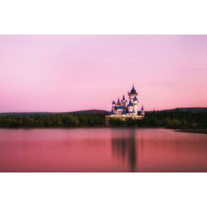 queence Acrylglasbild »Schloss« rosa Größe