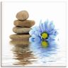 Artland Wandbild »Therapie-Steine mit einzelnen Blumen«, Zen, (1 St.) weiss Größe