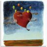 Artland Glasbild »Fliegendes Herz«, Herzen, (1 St.) blau Größe