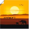 Artland Poster »Ein Morgen in der afrikanischen Savanne«, Wildtiere, (1 St.) gelb Größe