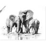 Artland Wandbild »Elefantenmutter mit Kindern«, Elefanten Bilder, (1 St.),... schwarz Größe