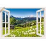 Artland Wandbild »Fensterblick Bayerischen Alpen«, Berge, (1 St.) weiss Größe