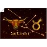 Artland Poster »Sternzeichen - Stier«, Bilder von Sternzeichen, (1 St.) goldfarben Größe