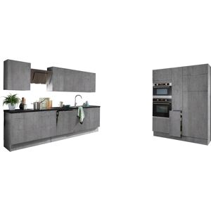 OPTIFIT Küchenzeile »Tara« Küche: betonfarben + Korpus: betonfarben + Arbeitsplatte: granitschwarz Größe