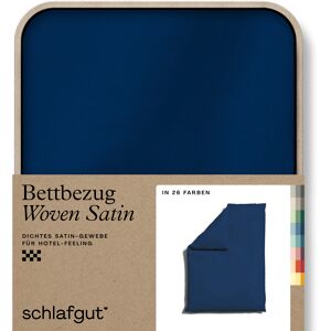 Schlafgut Bettbezug »Woven Satin«, (1 St.) Blue Deep Größe B/L: 135-140 cm x 200 cm