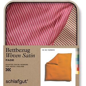 Schlafgut Bettbezug »Woven Satin Fade mit feinen Streifen«, (1 St.) Yellow Deep / Red Mid Größe B/L: 240 cm x 220 cm