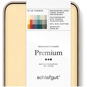 Schlafgut Spannbettlaken »Premium« yellow mid Größe