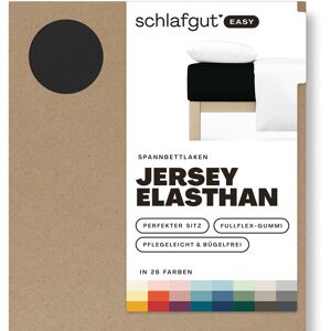 Schlafgut Spannbettlaken »EASY Jersey Elasthan« Off-Black Größe