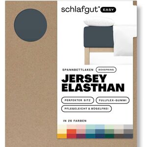 Schlafgut Spannbettlaken »EASY Jersey Elasthan Boxspring« Grey Deep Größe