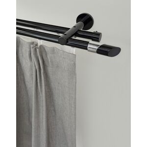 GARESA Gardinenstange »BLACK«, 2 läufig-läufig, Wunschmasslänge schwarz Größe L: 230 cm   Ø 20 mm