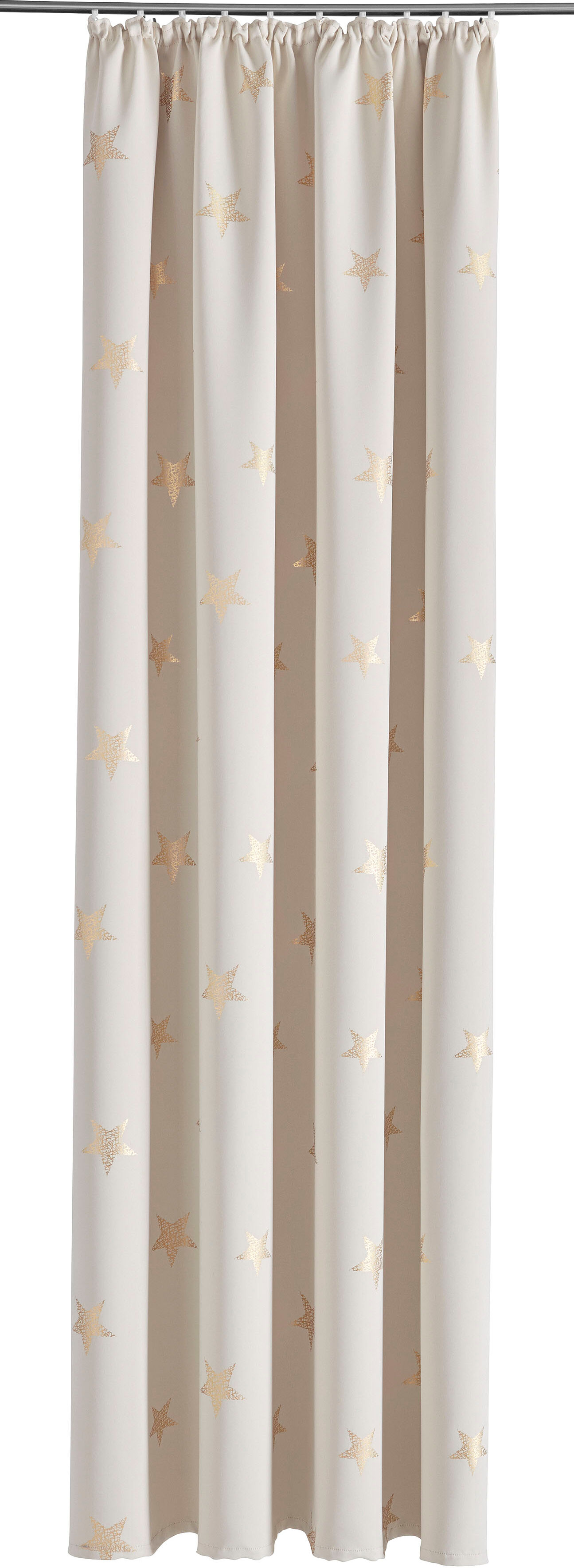 my home Gardine »Blackout Curtain With Foil Print Star«, (1 St.) beige Größe H/B: 145/135 cm H/B: 175/135 cm H/B: 225/135 cm H/B: 245/135 cm