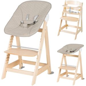 roba® Hochstuhl »Born up Set 2-in-1 Natur, Greyish gesteppt« natur, Grau Größe