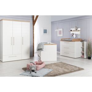 roba® Babyzimmer-Komplettset »Nele«, (Set, 3 St., Kinderbett, Schrank,... weiss/Artisan Eiche Größe