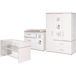 roba® Babyzimmer-Komplettset »Moritz«, (Set, 3 St., Kinderbett,... weiss/Luna Elm Größe