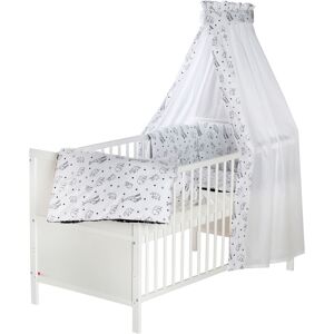 Schardt Babybett »Lenny, Origami Black«, umbaubar zum Juniorbett, mit... weiss Größe