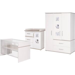 roba® Babyzimmer-Komplettset »Moritz«, (Set, 3 St., Kinderbett,... weiss/Luna Elm Größe