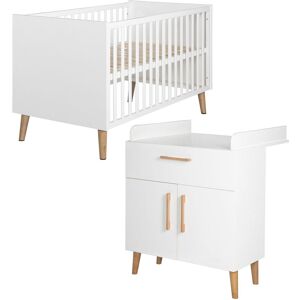 roba® Babymöbel-Set »Mick«, (Spar-Set, 2 St., Babybett, Wickelkommode), mit... weiss/Goldfarbeneiche Größe