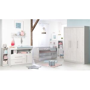 roba® Babyzimmer-Komplettset »Maren 2«, (Set, 3 St., Kinderbett, Schrank,... Eiche weiss gekalkt / lichtgrau Größe