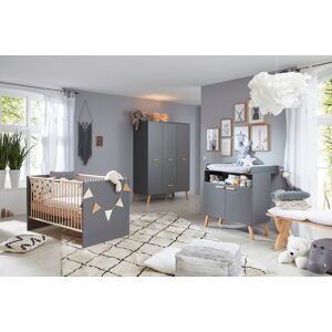 trendteam Babymöbel-Set »Mats«, (Set, 3 St., Bett, Wickelkommode, Schrank) grau Größe