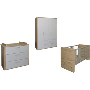 Mäusbacher Babymöbel-Set »Lilly«, (3 St., Wiko/Bett/Kleiderschrank) asteiche/kreidegrau Größe