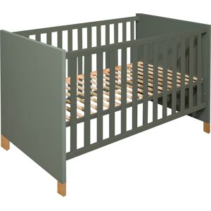 Mäusbacher Babybett, Holzfüsse, Holzgriffe pine green Größe