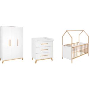 Schardt Babyzimmer-Komplettset »Sienna«, (Set, 3 St., Hausbett, Schrank,... weiss Größe