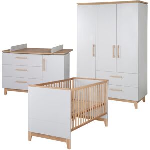 roba® Babyzimmer-Komplettset »Caro«, (Set, 3 St., Kinderbett, Schrank,... Lichtgrau/Goldfarbeneiche Größe