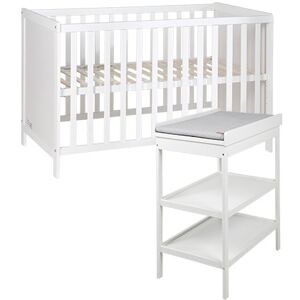 roba® Babymöbel-Set »Style«, (Spar-Set, 2 St., Kinderbett, Wickelregal) weiss Größe